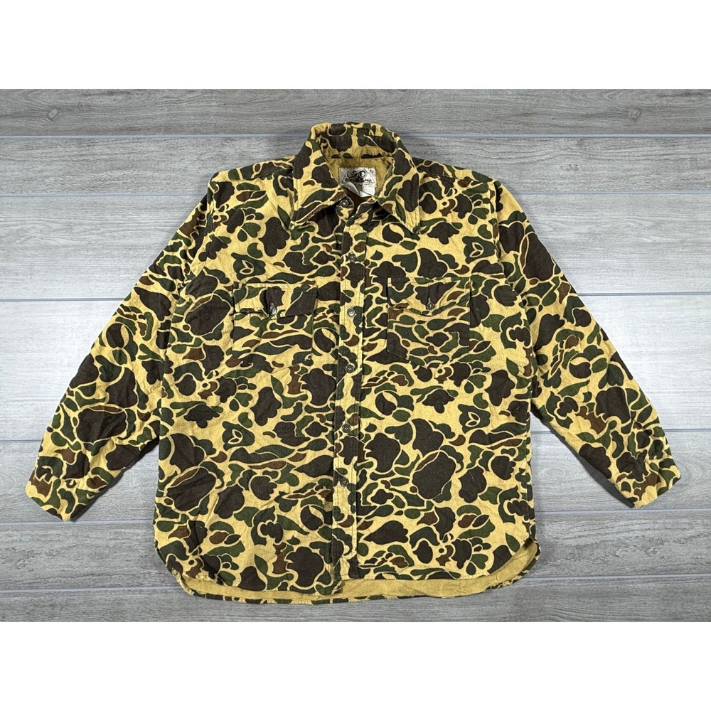 Black Sheep Vintage Duck Hunter Camo Flannel Shirt Men's Large